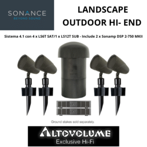 SONANCE LANDSCAPE Series | Sistema 4.1 con 04 Satelliti LS6T SAT + 01 Subwoofer S12T SUB + 02 Amplificatori Sonamp DSP 2-750 MKII (8 Ohm)