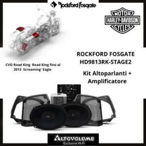 ROCKFORD FOSGATE HD9813RK-STAGE2 | Kit 2 Casse + Amplificatore per Harley Davidson Road King 1998-2013
