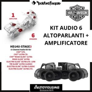 ROCKFORD FOSGATE Kit HD14U-STAGE3 | KIT 6 Casse + Amplificatore per Harley-Davidson Road Glide Ultra e Electra Glide Ultra Classic 2014+
