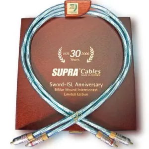 SUPRA SWORD ISL 2 X 1 MT RCA - Coppia cavi interconnessione HIGH-END terminati RCA Squize Lock