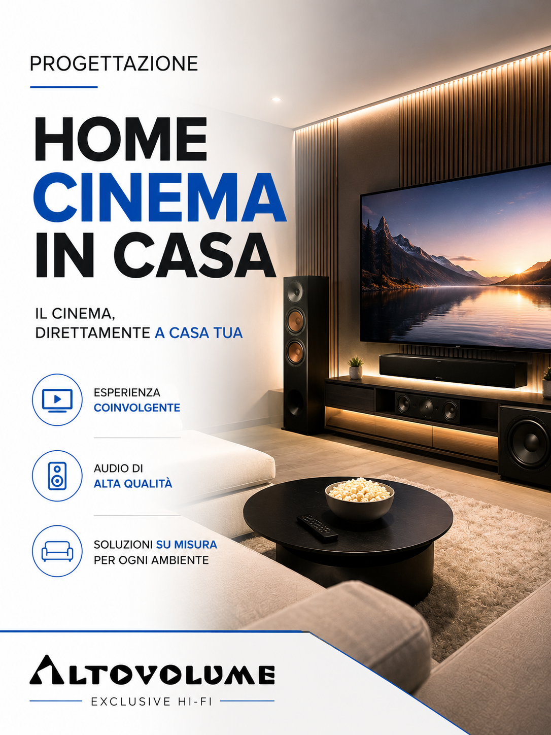 Progettazione Home Cinema in Casa Progettazione home cinema in casa per ottenere un sistema coinvolgente senza errori di configurazione