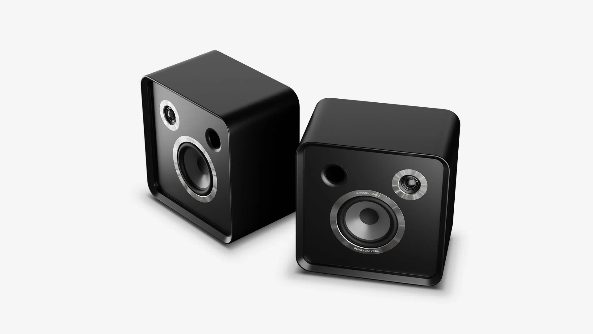Eversolo SE100 diffusore nero vista prospettica con cabinet quadrato