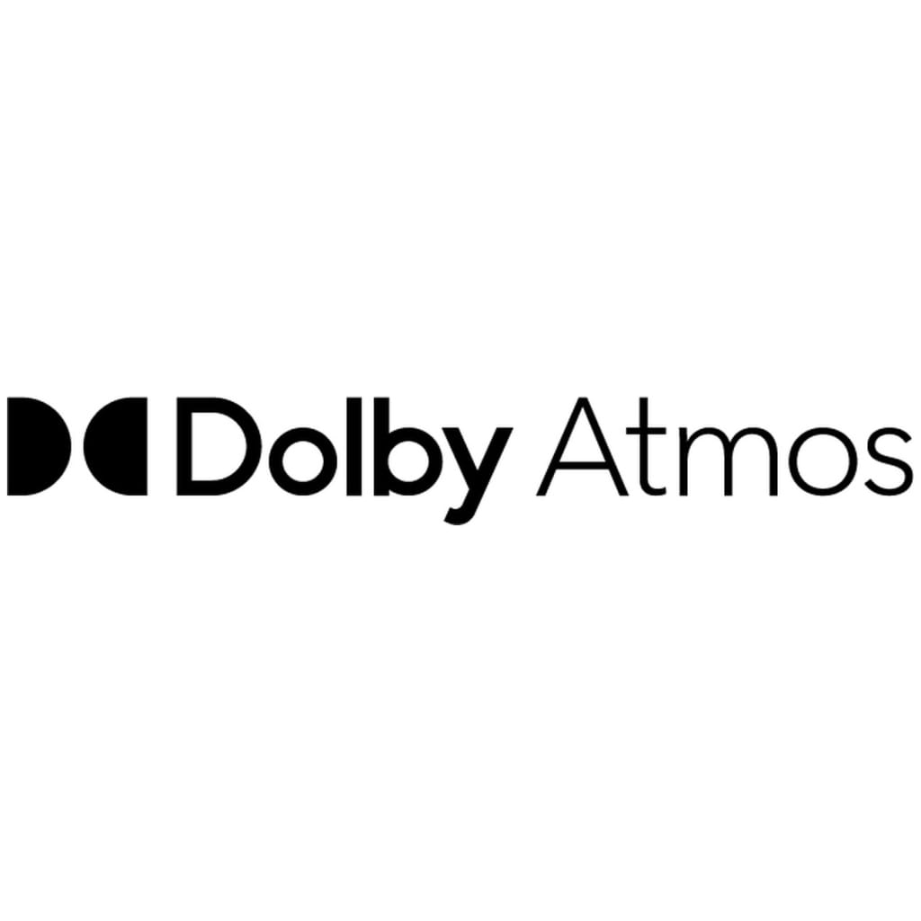 Logo ufficiale Dolby Atmos, tecnologia audio immersivo per home cinema
