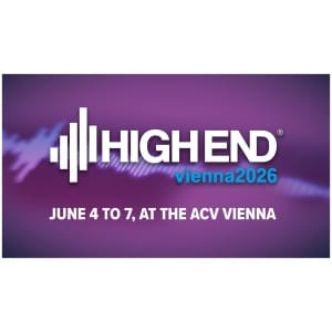 Banner ufficiale HIGH END Vienna 2026, fiera hi-fi dal 4 al 7 giugno all'ACV di Vienna