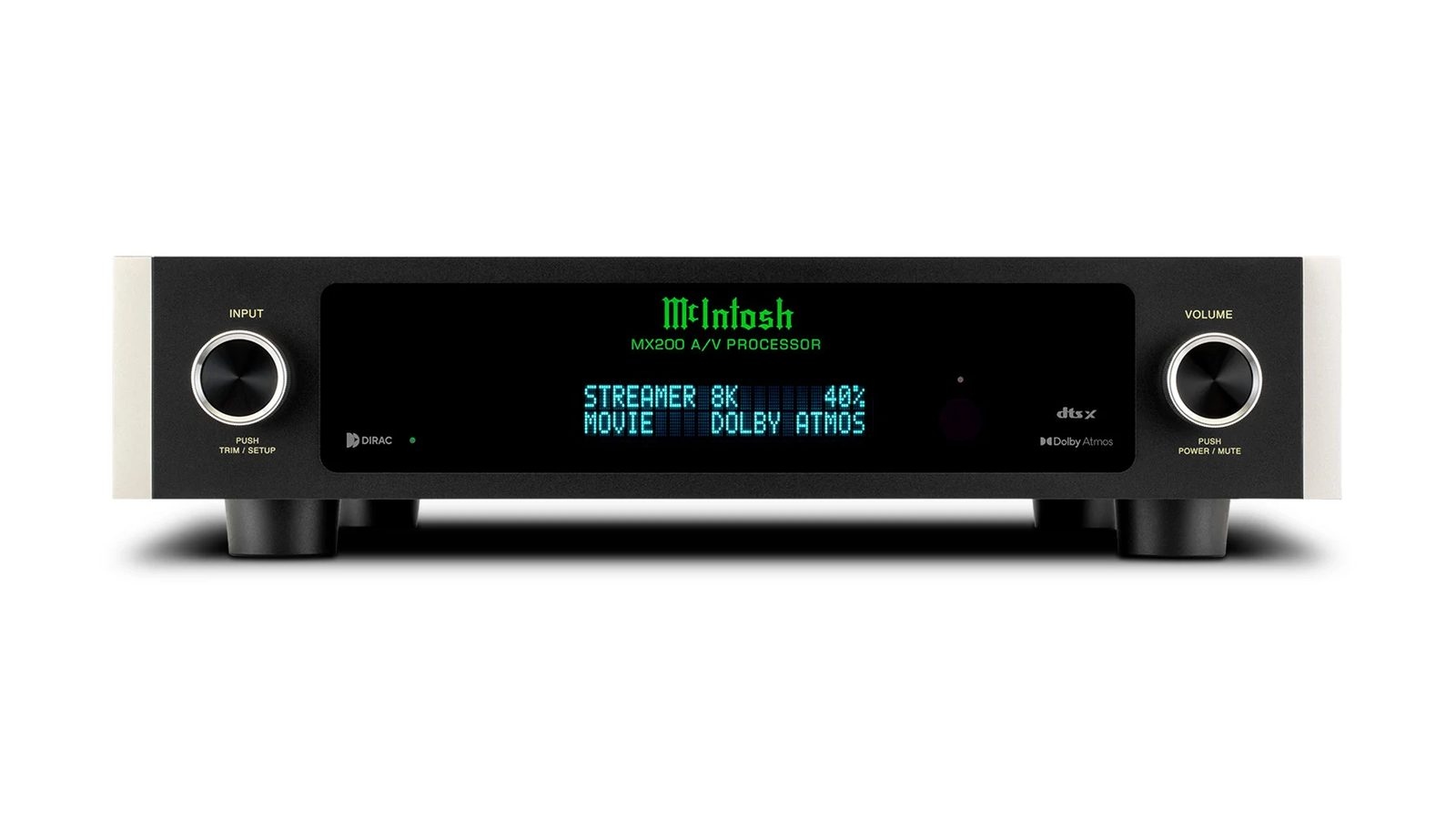 Processore home theater McIntosh MX200 con Dolby Atmos e DTS:X, pannello frontale