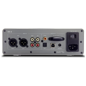 Rotel DX3, pannello posteriore con ingressi digitali e uscite RCA e XLR