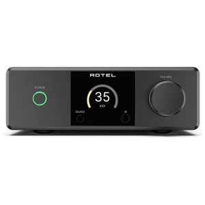 Rotel DX5 amplificatore integrato con DAC, vista frontale finitura nera