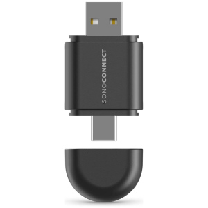 SONOVISION SC-MiWCA, adattatore wireless CarPlay e Android Auto con connettori USB-A e USB-C