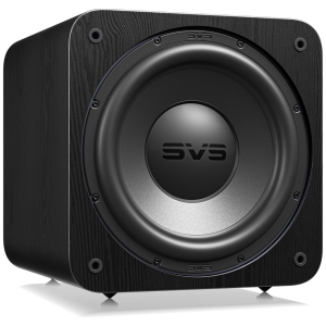 SVS SB-3000 R|Evolution subwoofer sigillato, finitura Black Ash, vista frontale senza griglia