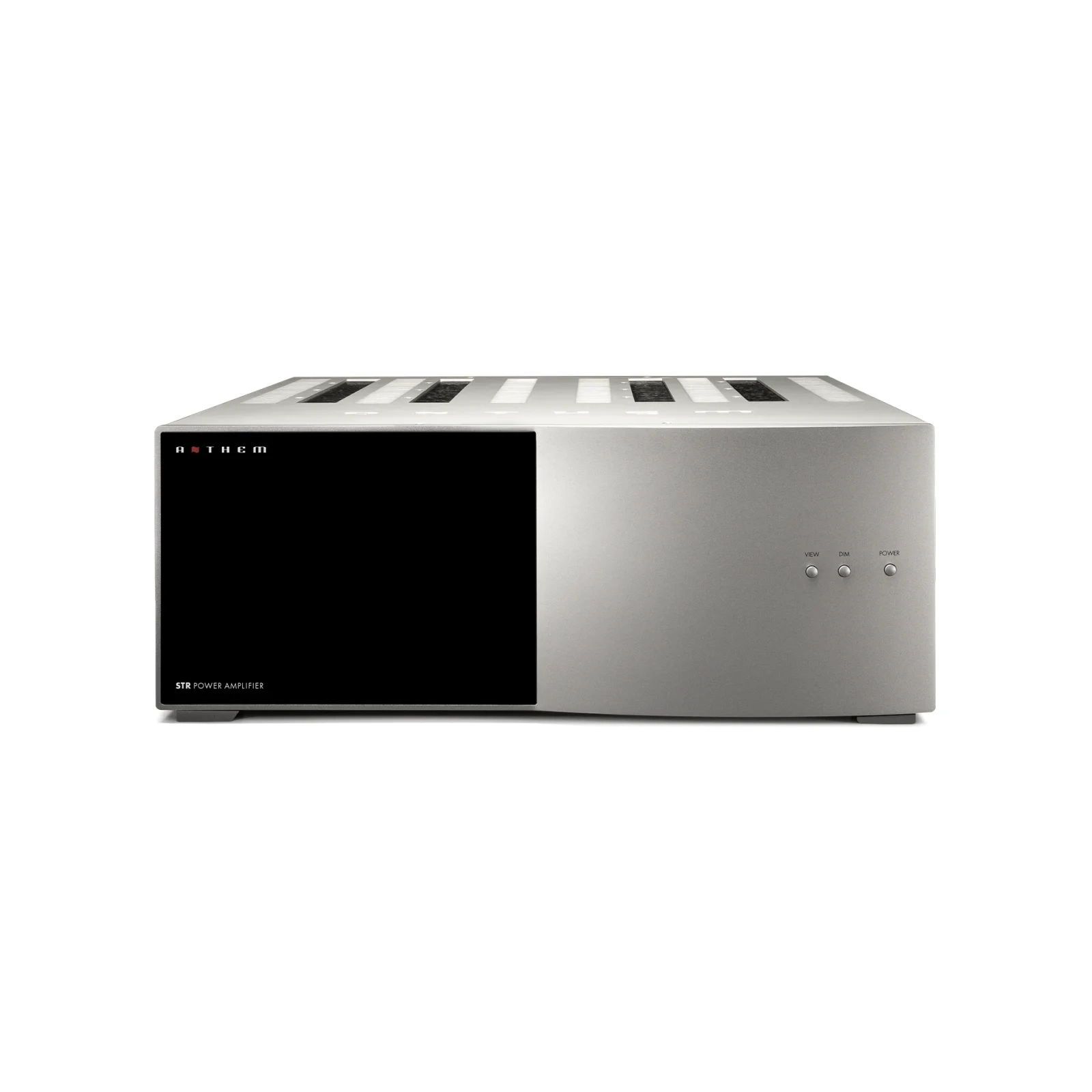 Anthem STR Power Amplifier – finitura argento, vista frontale Anthem STR Power Amplifier – finitura argento, vista frontale