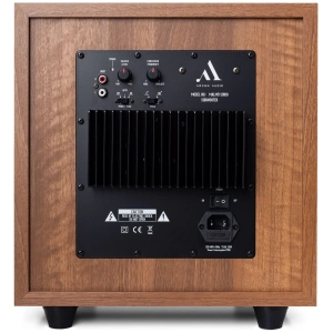 Argon Audio Malmö Sub10 subwoofer attivo – terza vista, finitura noce