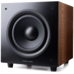 Argon Audio Malmö Sub6 subwoofer attivo – vista principale, finitura noce