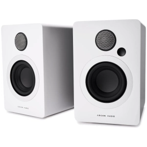 Argon Audio Studie 3 diffusori attivi da scrivania – coppia in bianco, vista frontale