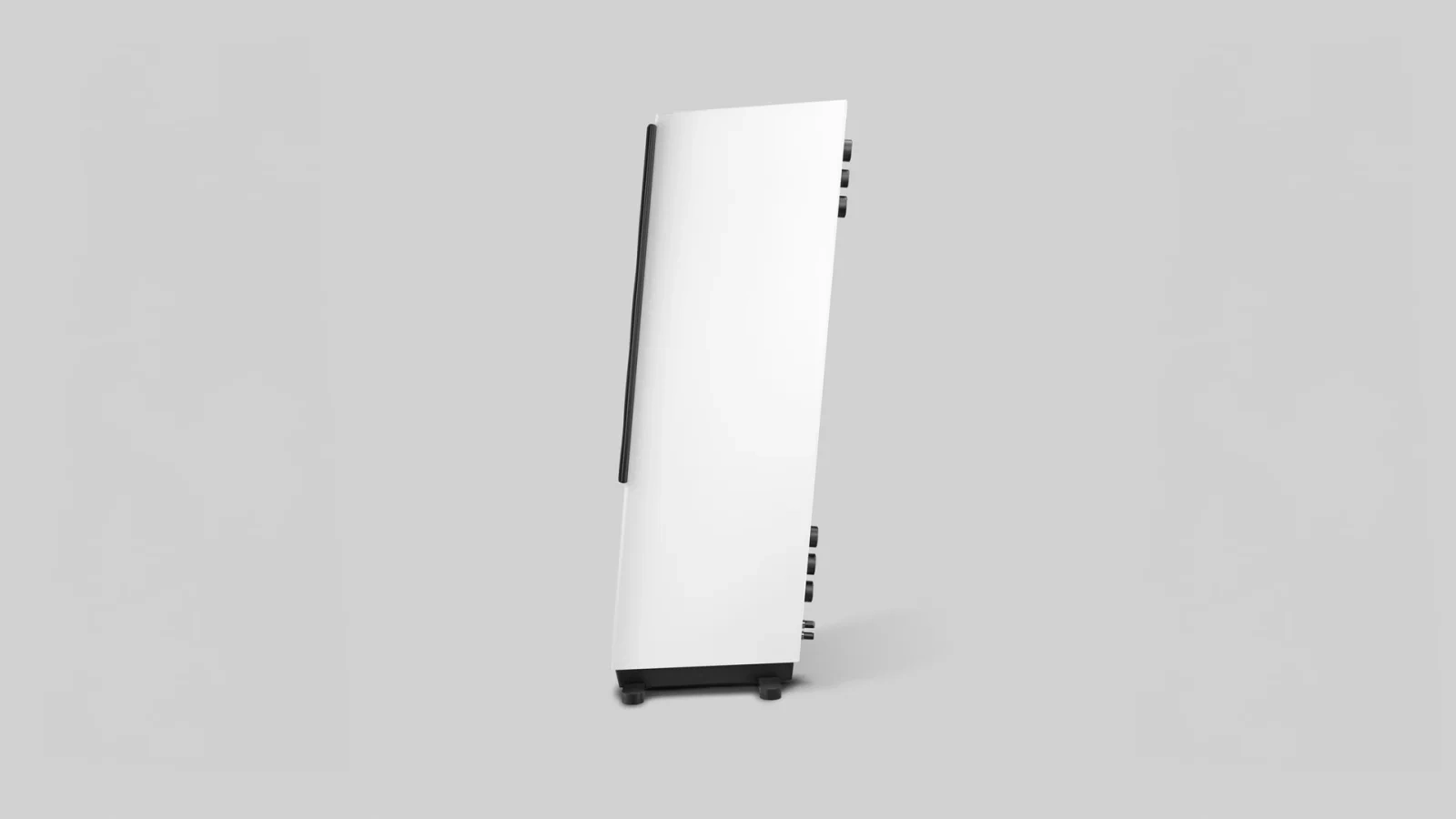 Axxess L3 diffusori da pavimento – finitura bianca, vista laterale Axxess L3 diffusori da pavimento – finitura bianca, vista laterale