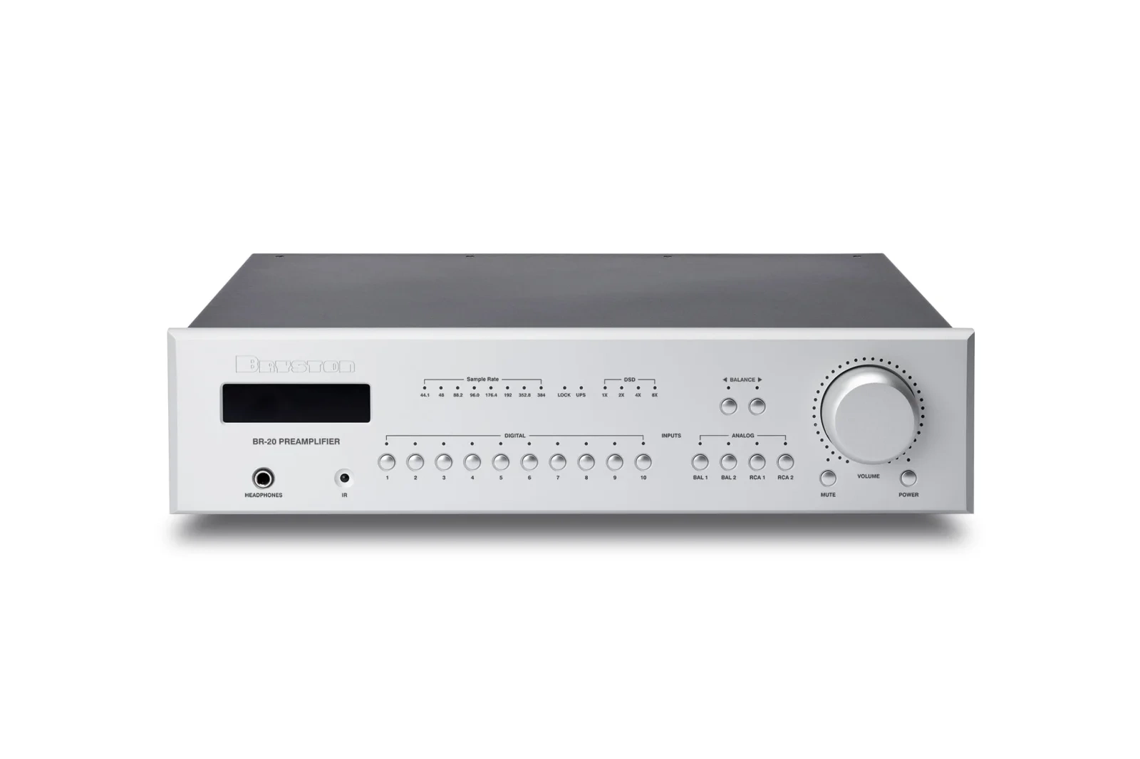 Bryston BR-20 preamplificatore con DAC e streamer frontale argento Bryston BR-20 preamplificatore con DAC e streamer frontale argento