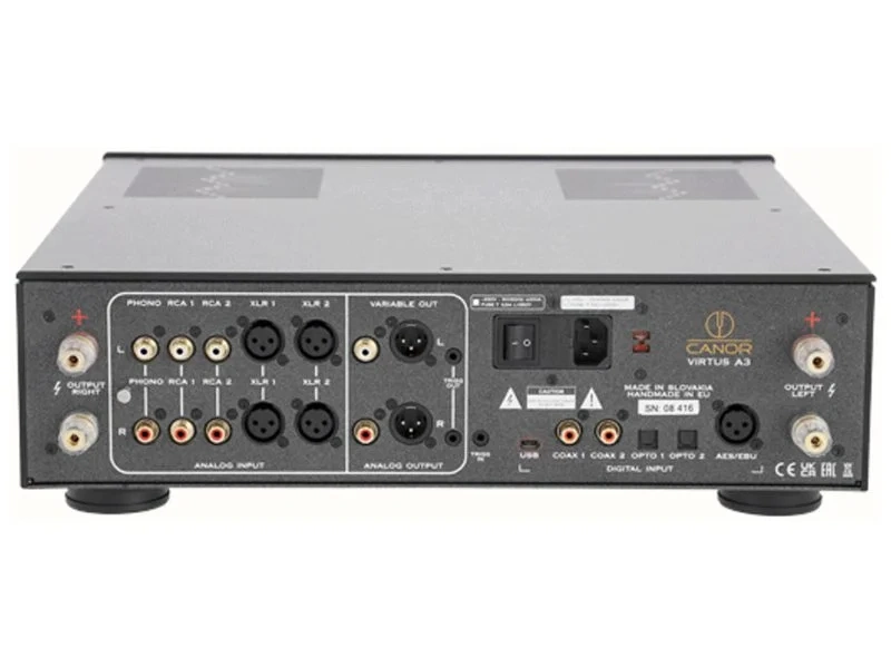 Canor Virtus A3 amplificatore integrato ibrido con DAC e phono Canor Virtus A3 amplificatore integrato ibrido con DAC e phono