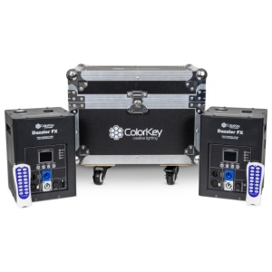 Colorkey DAZZLER FX MKII BLACK KIT 2 UNITA' CON FLIGHT CASE luce per eventi
