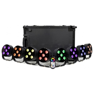 Colorkey MOBILE PAR HEX 5 BUNDLE DA 8 CON FLIGHT CASE luce per eventi