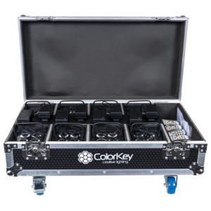 Colorkey MOBILE PAR MINI HEX 4 BUNDLE DA 8 CON FLIGHT CASE luce per eventi