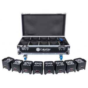 Colorkey MOBILE PAR MINI HEX 4 BUNDLE DA 8 CON FLIGHT CASE luce per eventi