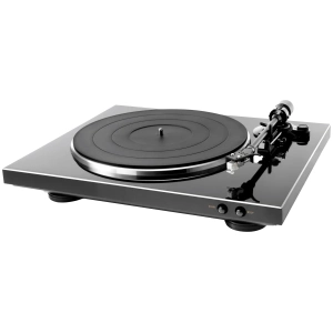Denon DP-300F giradischi automatico – vista frontale angolata, nero