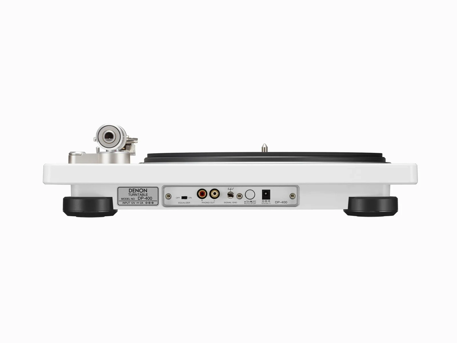 Denon DP-400 giradischi a cinghia β vista laterale, bianco Denon DP-400 giradischi a cinghia β vista laterale, bianco