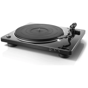 Denon DP-450USB giradischi con registrazione USB – vista frontale angolata, nero