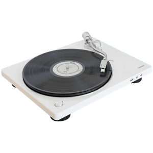 Denon DP-450USB giradischi con registrazione USB – vista angolata, bianco