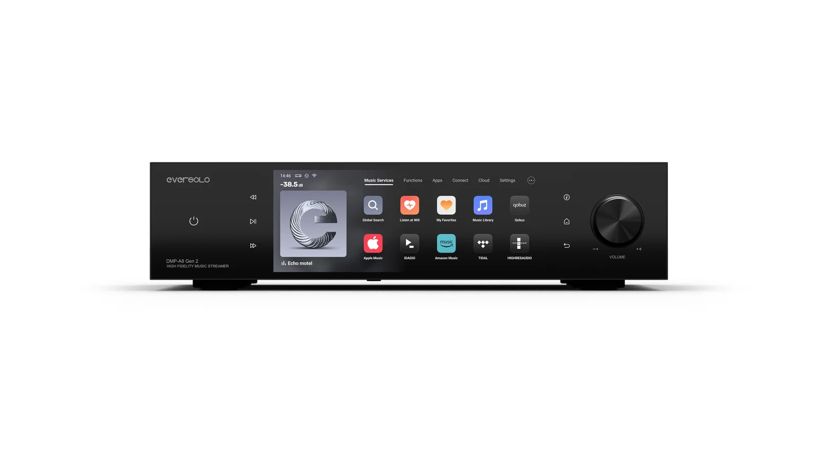 Eversolo DMP-A8 Gen 2 – vista frontale Eversolo DMP-A8 Gen 2 – vista frontale