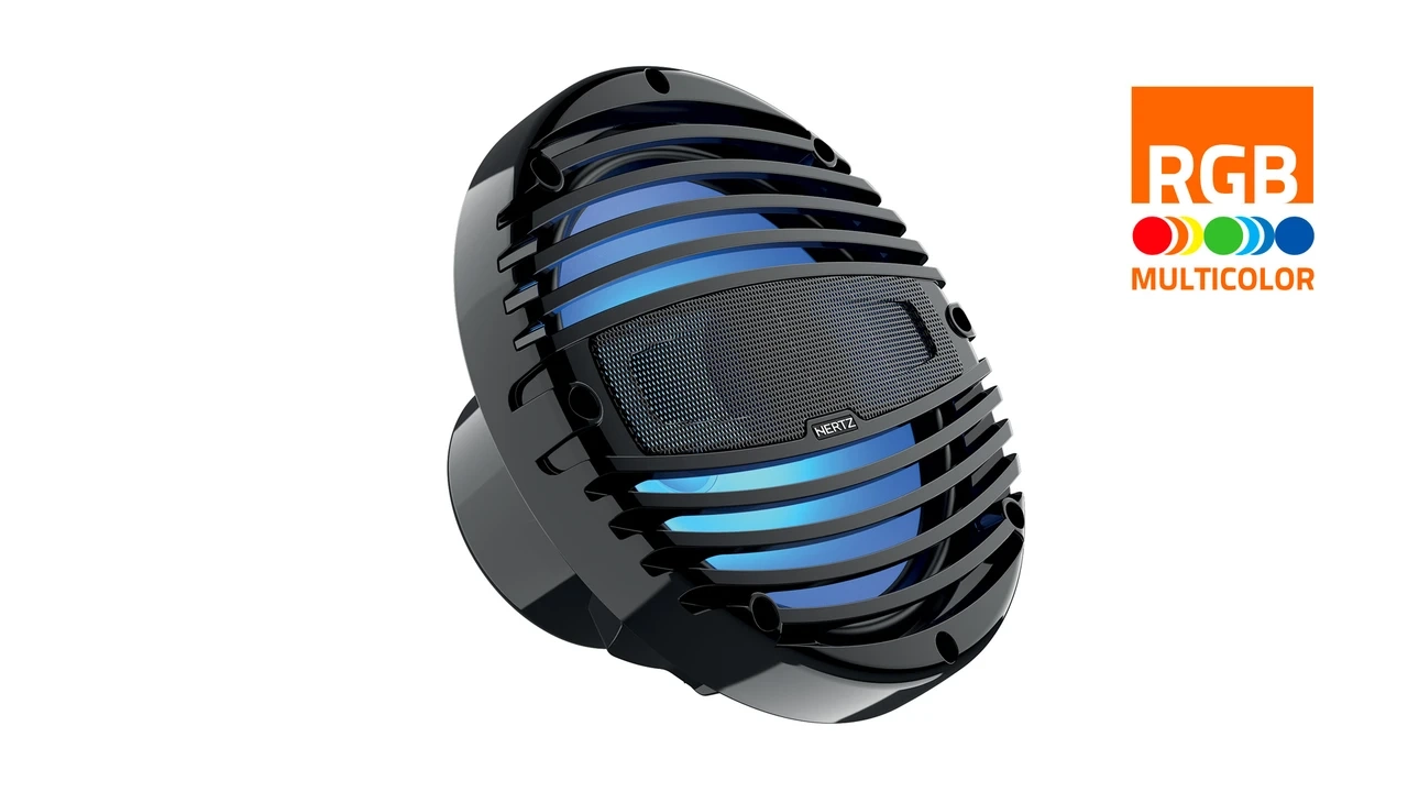 Hertz HMX 8-LD-TC – Coppia di Coassiali Marini 2 Vie 8,8" Total Black LED RGB Hertz HMX 8-LD-TC – Coppia di Coassiali Marini 2 Vie 8,8" Total Black LED RGB