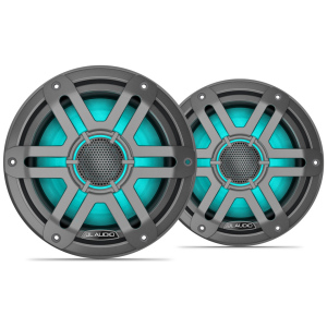 JL Audio M200 – Coppia Altoparlanti Coassiali Marini 7,7 Pollici con LED – Sport grigia con LED