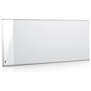 KEF T101c Bianco, canale centrale sottile, di tre quarti