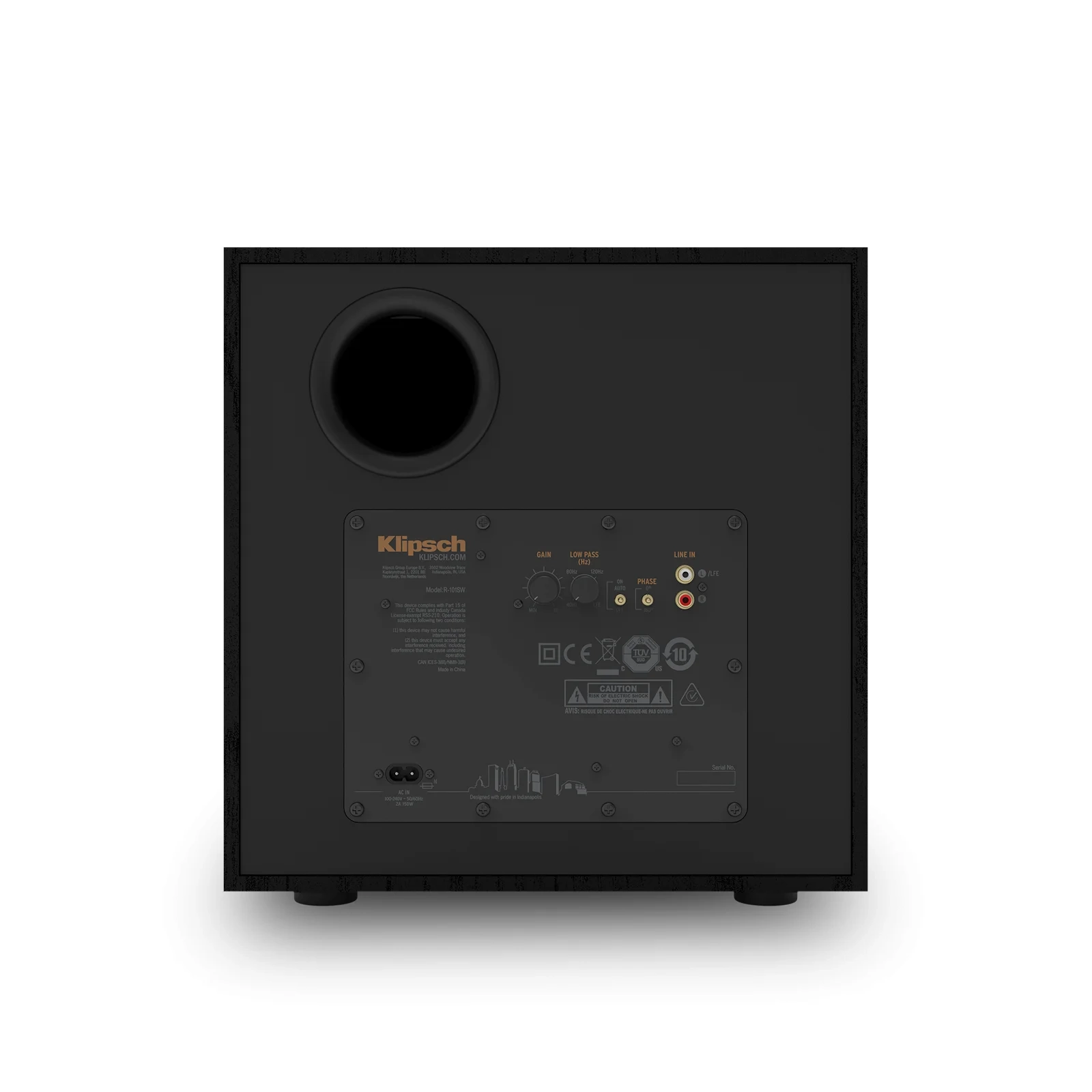 Klipsch R-101SW – pannello posteriore Klipsch R-101SW – pannello posteriore