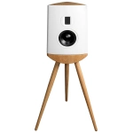 Lyngdorf Cue-100 – bianco con base in rovere
