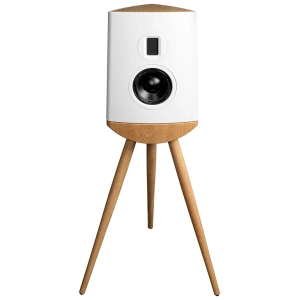 Lyngdorf Cue-100 – bianco con base in rovere