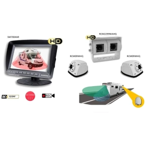 Macrom KIT7504FULL-CAMPER monitor 7 pollici con telecamera doppia e telecamere laterali