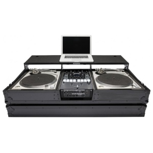 Magma MULTI FORMAT BATTLE WORKSTATION BLACK WHEELS flight case per consolle