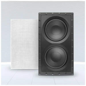 MartinLogan Dynamo IW-S subwoofer da incasso a parete con griglia bianca