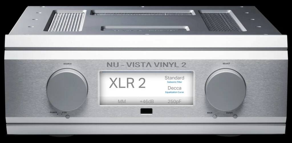 Musical Fidelity Nu-Vista Vinyl 2 – vista frontale (argento) Musical Fidelity Nu-Vista Vinyl 2 – vista frontale (argento)