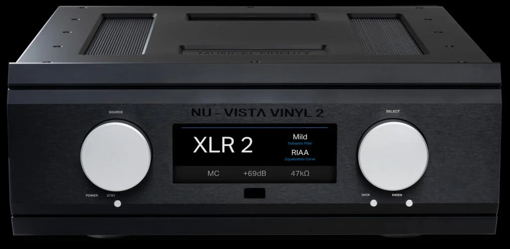 Musical Fidelity Nu-Vista Vinyl 2 – vista frontale (nero) Musical Fidelity Nu-Vista Vinyl 2 – vista frontale (nero)