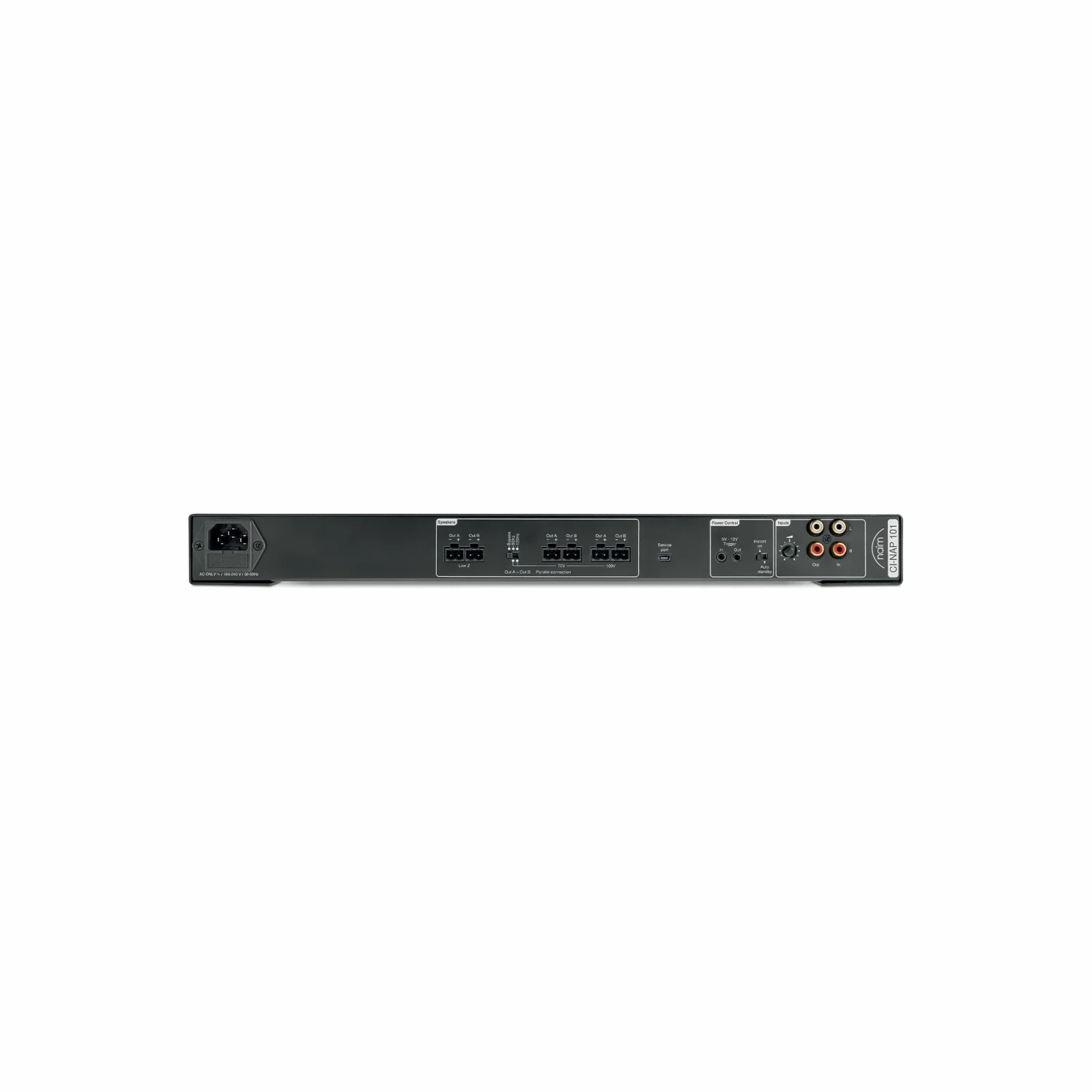 Naim CI-NAP 101 amplificatore mono β pannello posteriore Naim CI-NAP 101 amplificatore mono β pannello posteriore