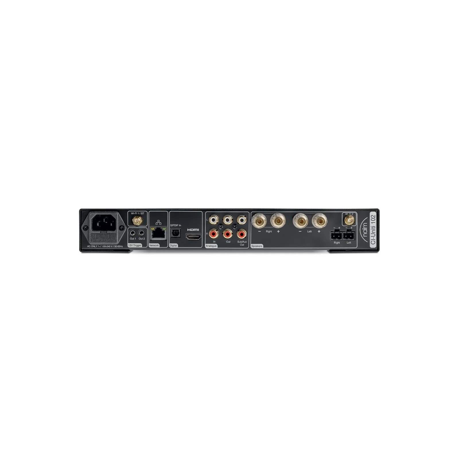 Naim CI-Uniti 102 streamer amplificato β pannello posteriore Naim CI-Uniti 102 streamer amplificato β pannello posteriore