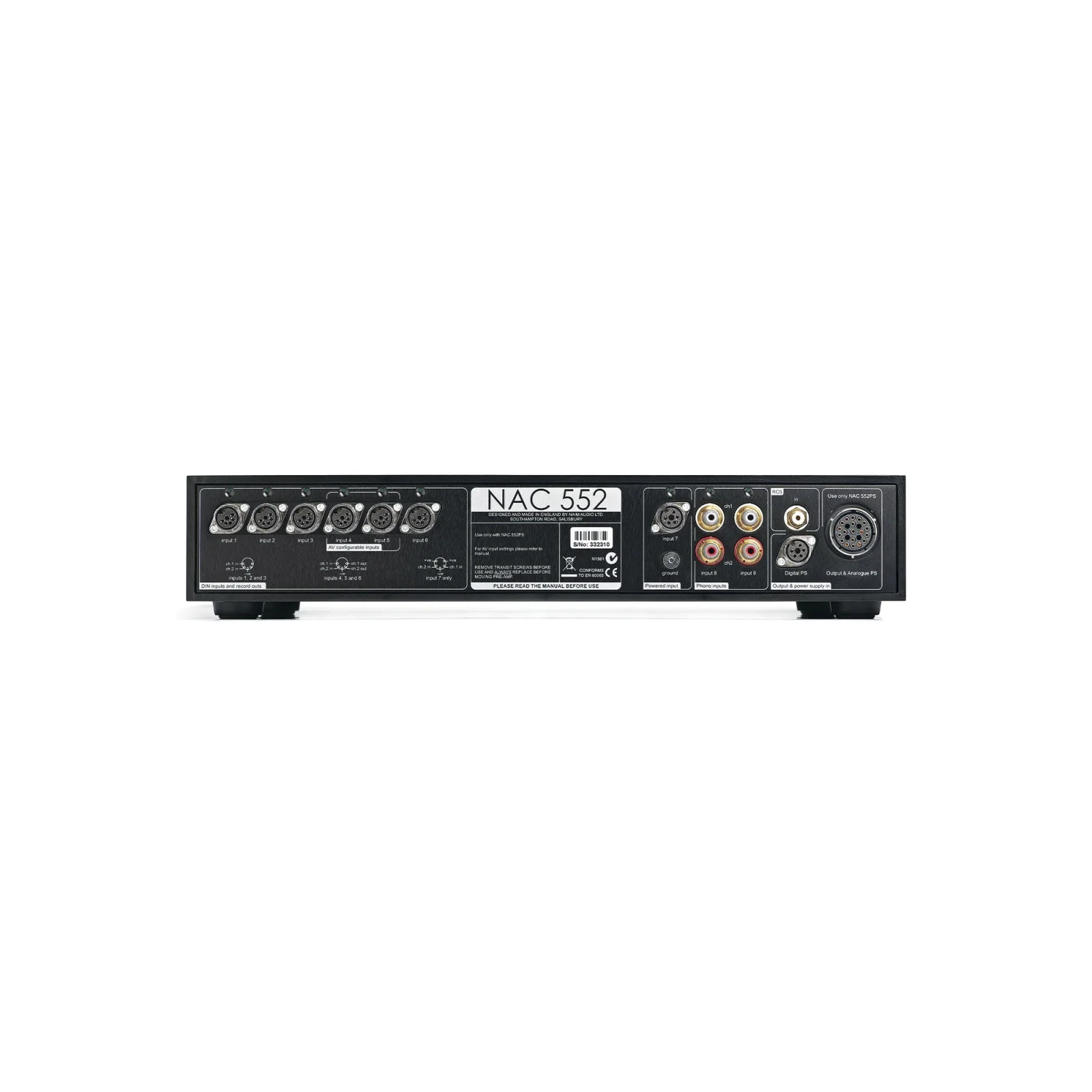 Naim NAC 552 preamplificatore β pannello posteriore Naim NAC 552 preamplificatore β pannello posteriore