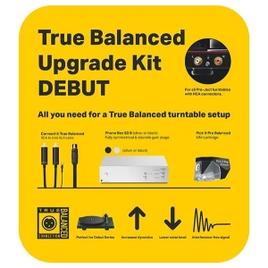 Pro-Ject Upgrade Set Debut Balanced con testina Pick it PRO Balanced, Phono Box S3 B e cavo Connect it