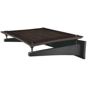 Quadraspire Q4 Wall Bracket mensola a muro hi-fi – Ripiano bamboo scuro, piedini neri