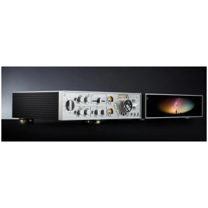 HiFi Rose RA180 amplificatore integrato Silver con VU-meter e manopola a ingranaggi