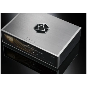 HiFi Rose RS130 network transport in finitura Black con display touch acceso