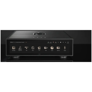 HiFi Rose RS130 network transport in finitura Black con display touch acceso
