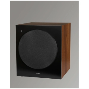 Scansonic HD L8 subwoofer attivo – vista frontale, finitura noce