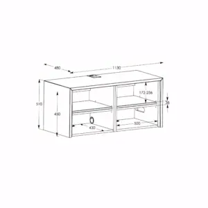 Schnepel S1 SK-2, mobile TV con 2 ante – disegno con le misure